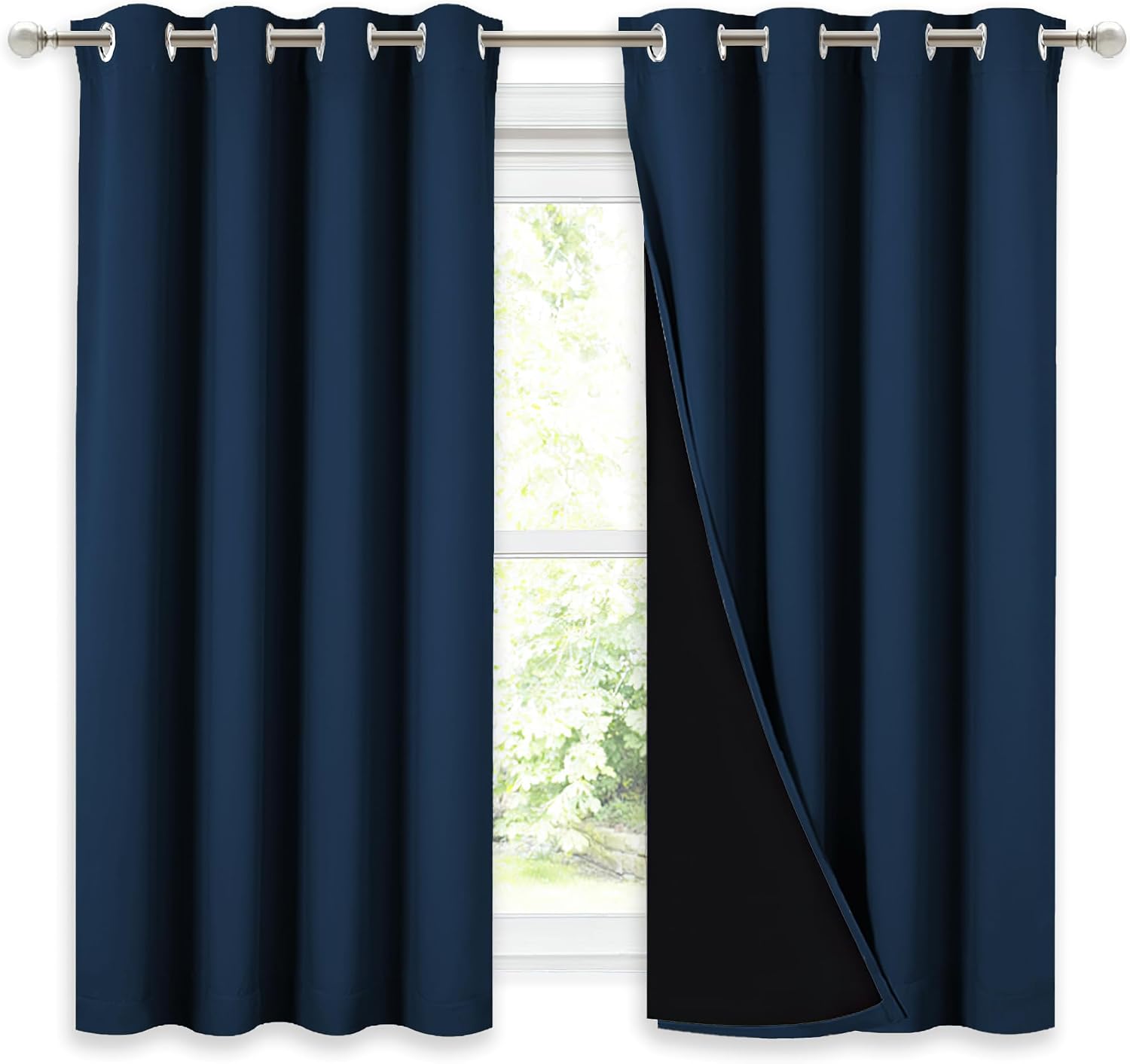 NICETOWN 100% Blackout Curtains (52x54, Moroccan Blue)