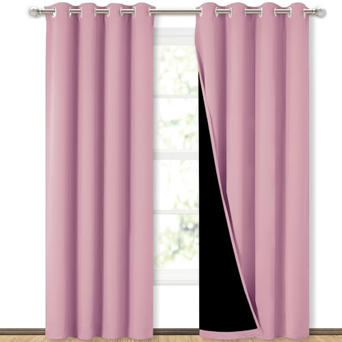 NICETOWN Full Shading Curtains 90" (Crystal Pink)