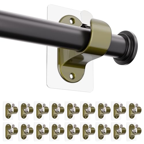 ANDGOO 18 Pack No Screw Curtain Rod Holders (Retro)