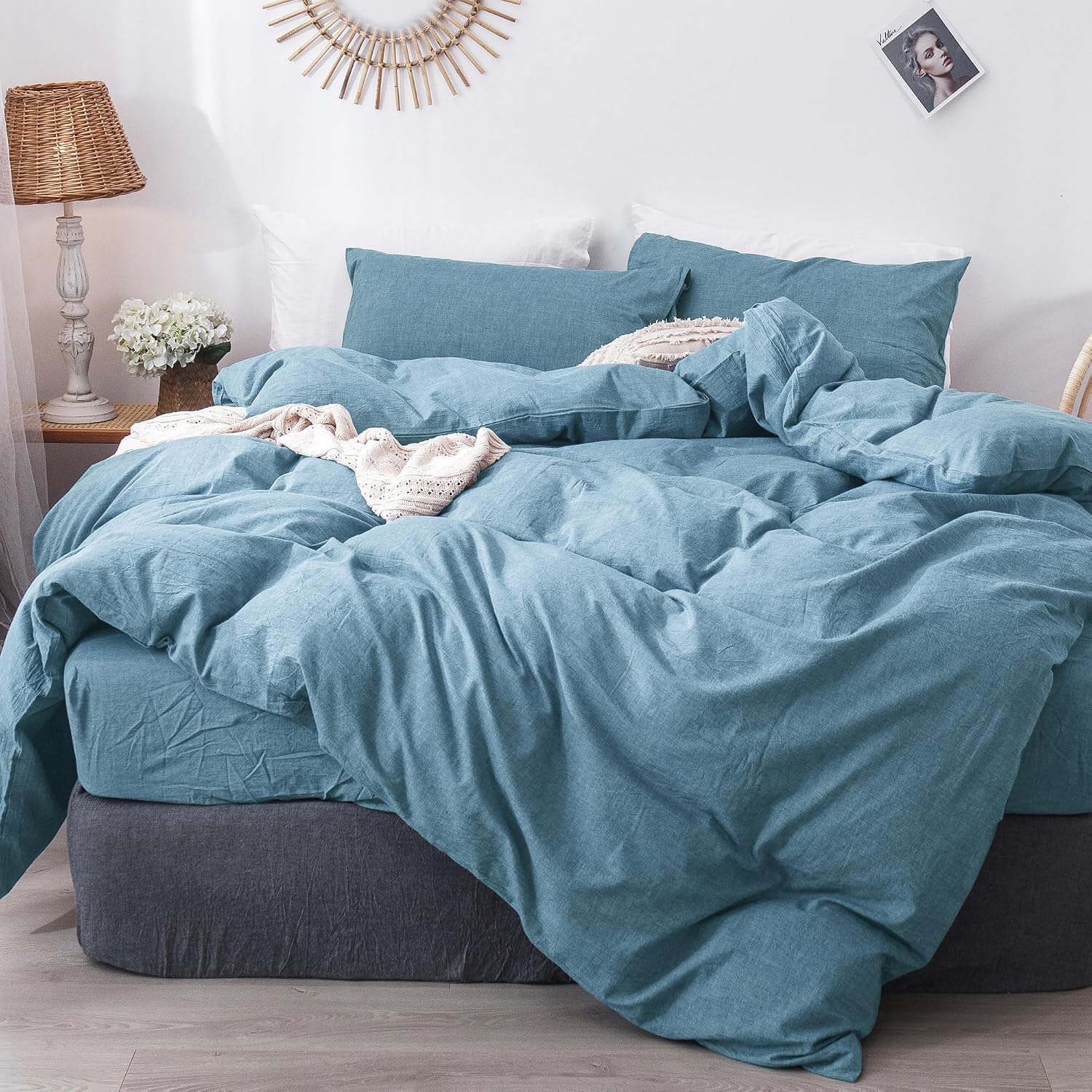MooMee Washed Cotton (Peacock Blue)