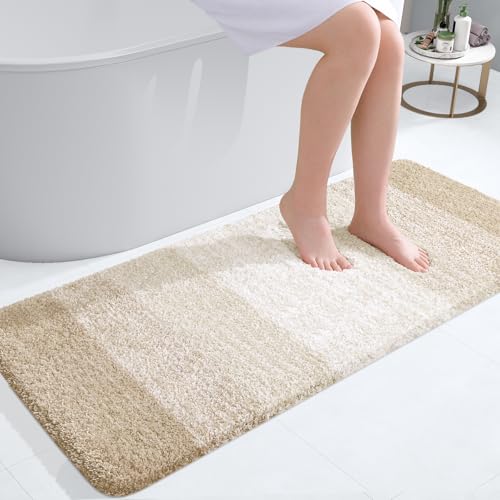 OLANLY Bathroom Runner Rugs 47x20 (Light Beige)