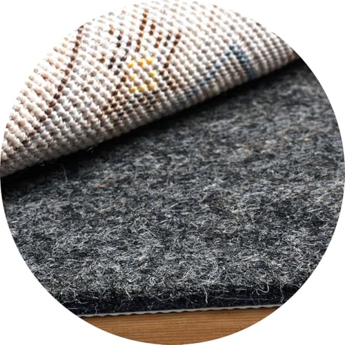 BAGAIL Felt and Natural Rubber Backing Rug Pads 1/8 Thick, Round 8 Feet Non Slip Rug Gripper Keep Rugs in Place, Under Area Rug Protective Cushioned Pads, Carpet Runners, Hardwood Floors Protection