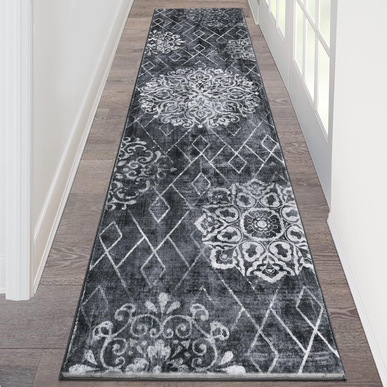 HEBE Hallway Runner Rug 2'x8' Washable