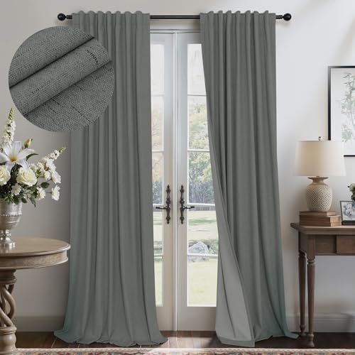 Gray Blackout Curtains 96in