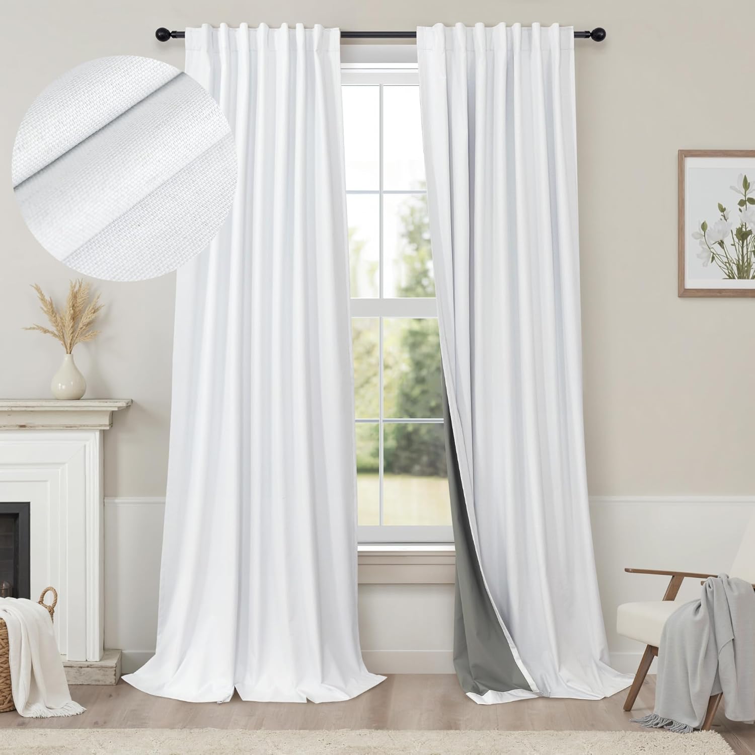 Pitalk 100% Blackout Curtains (2-Pack)