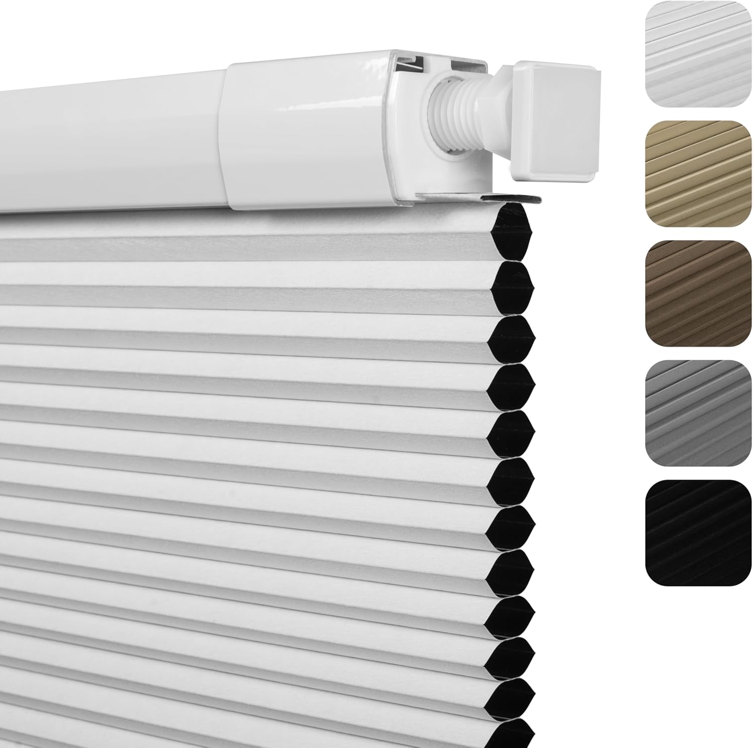 No Drill No Tools Blackout Cellular Shades (White)