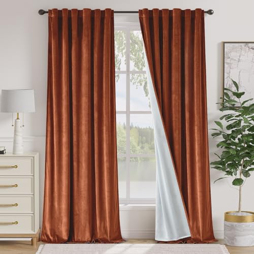 Lazzzy Burnt Orange Velvet 108"