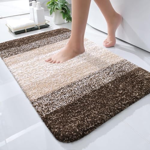 OLANLY Bathroom Rugs Mat 24x16 (Light Brown)