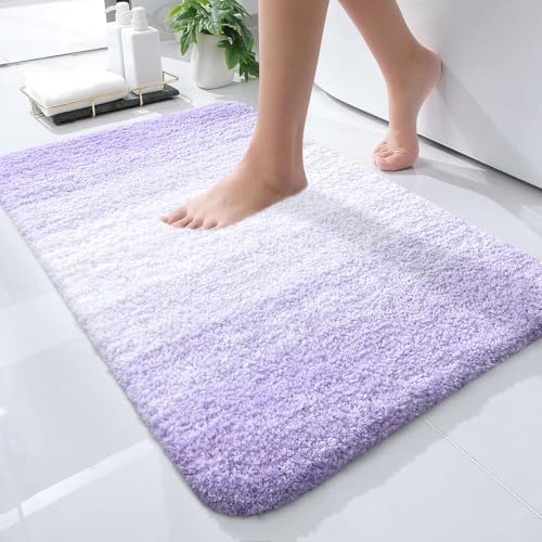OLANLY Bathroom Rugs Mat 24x16 (Light Purple)