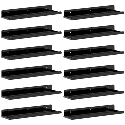 Lifewit 15" Black Acrylic Shelf (12 Pack)
