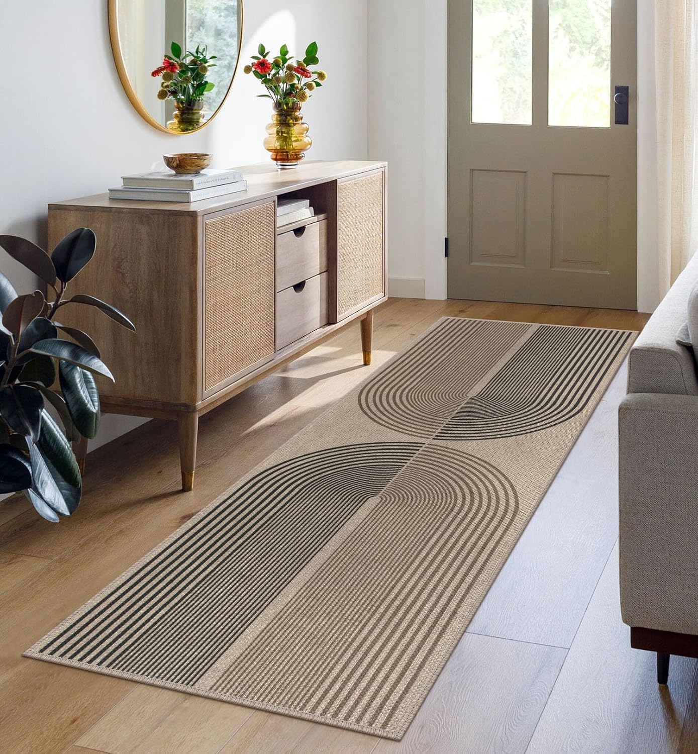 Easy Jute Rainbow Runner Rug, 2x6
