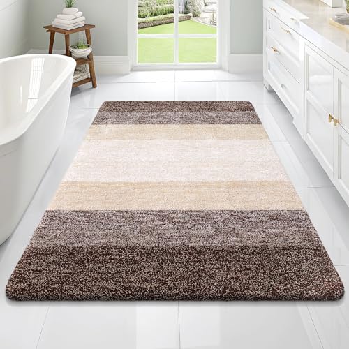 OLANLY Microfiber Bath Rug (Brown)