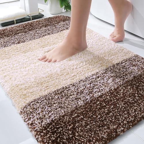 OLANLY Bathroom Rugs Mat 34x21 (Brown)