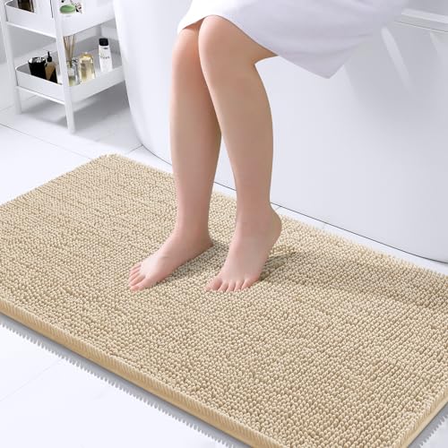 OLANLY Bathroom Rugs 45x27 Chenille
