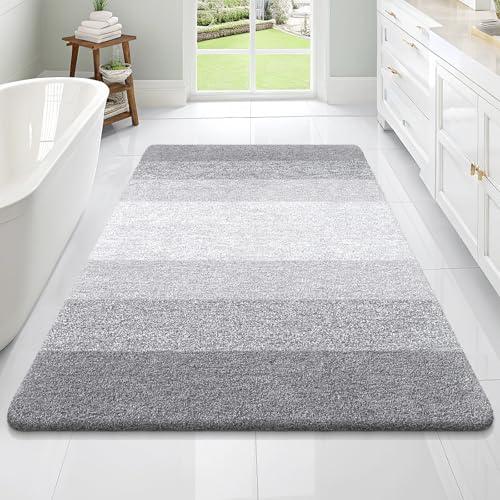 OLANLY Microfiber Bath Rug (Light Grey)