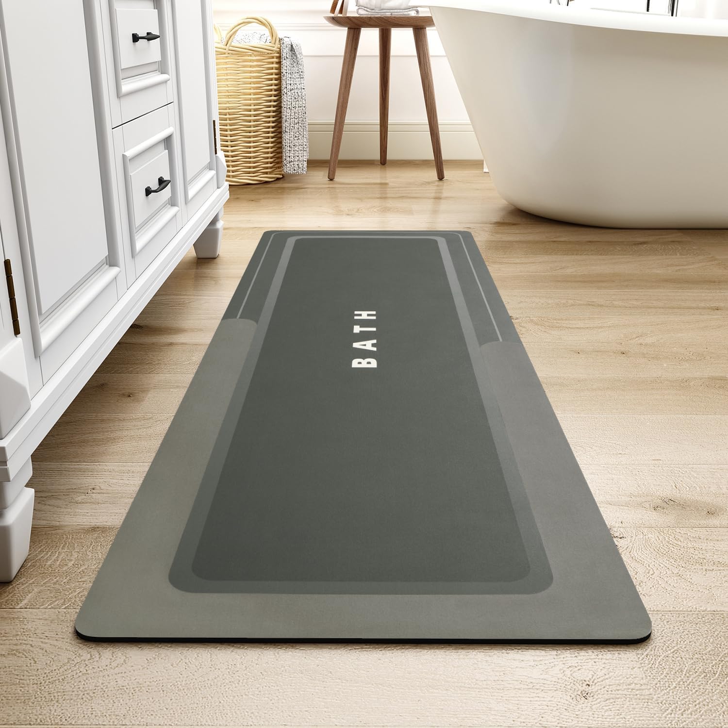 MontVoo Bath Mat Rug Long (Darkgrey)