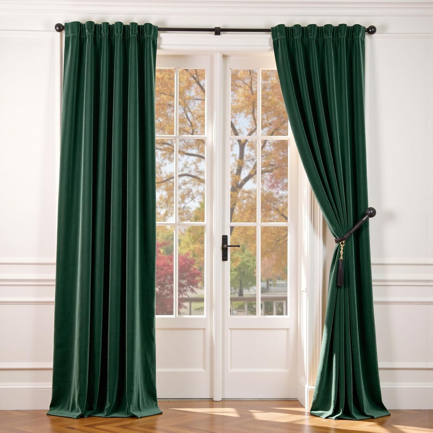 Lazzzy Velvet Blackout Curtains (Emerald)