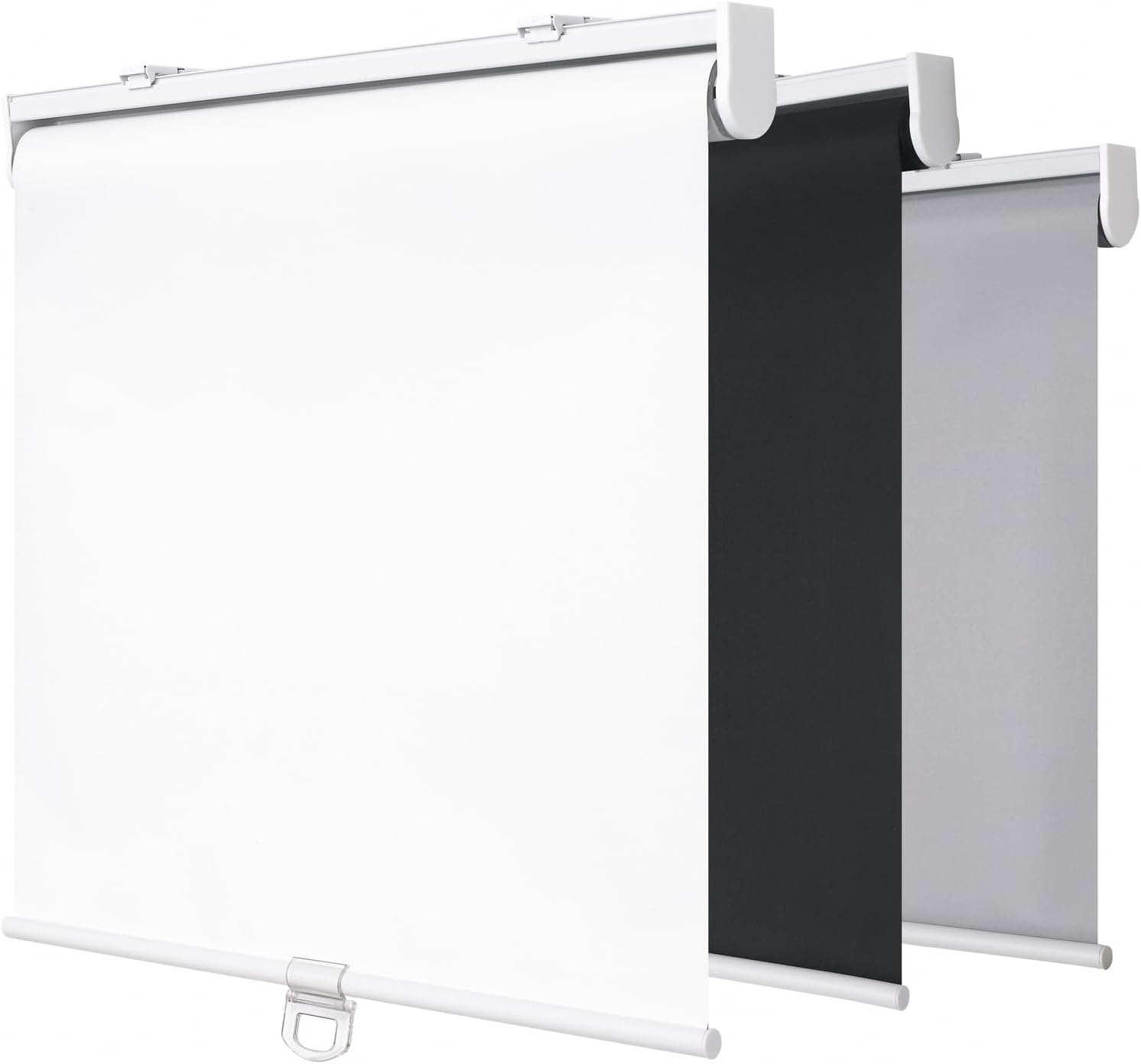 SHADEMOON Cordless Blackout Window Roller Shades, Pull Down Spring System Indoor Blinds, Room Darkening Waterproof UV Blocking Thermal Insulated Fabric for Home Office (White, Width 45", Height 72")