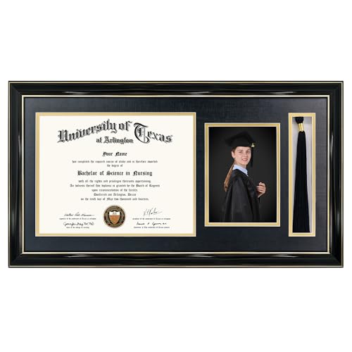 GraduationMall 11x22 Black Diploma Frame (Tempered)