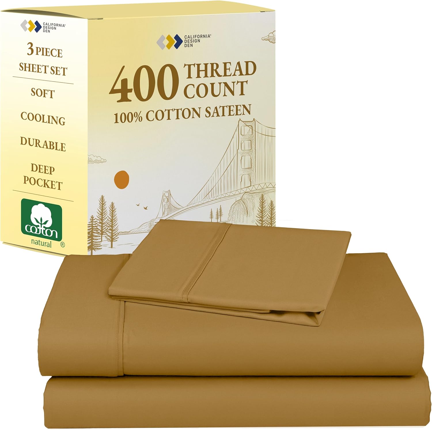 California Design Den Twin XL 400TC Sateen
