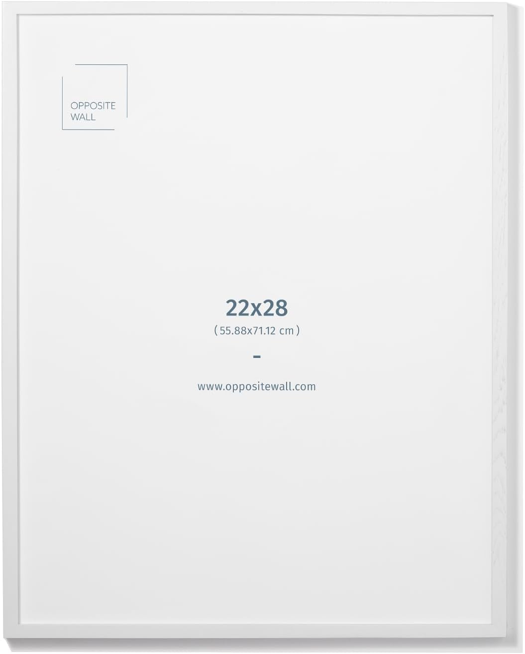 Opposite Wall 22x28 in - White Solid Oak Wood Frame