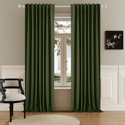 DUALIFE 96 Inch Curtains (Olive Green)