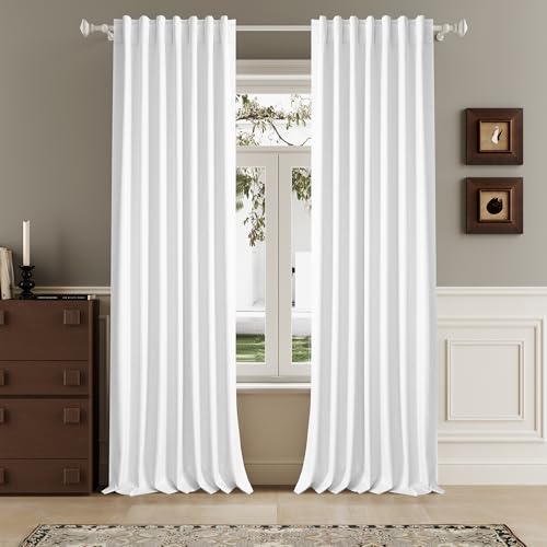 DUALIFE 96 Inch Curtains (Pure White)