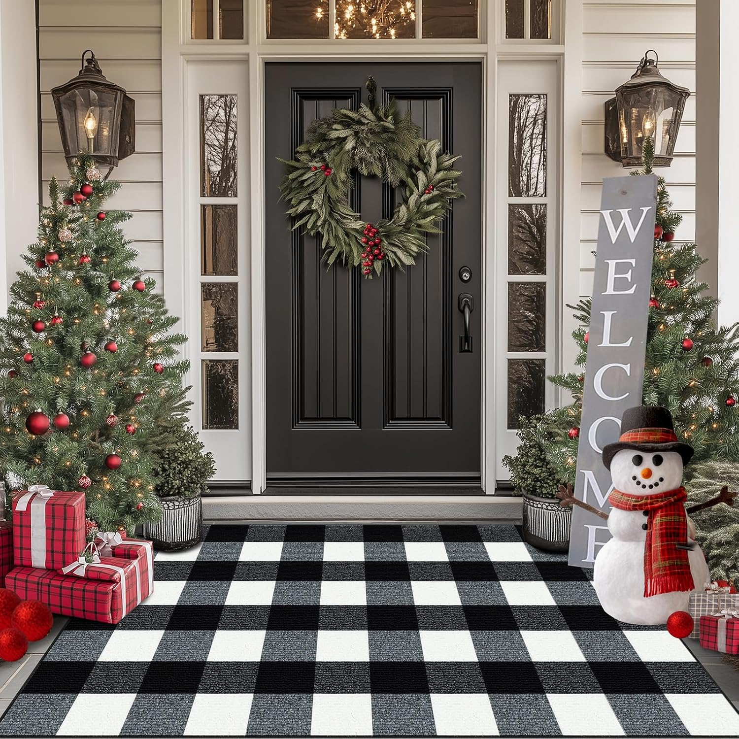 FONEYI Buffalo Plaid Outdoor Rug 32"x40"