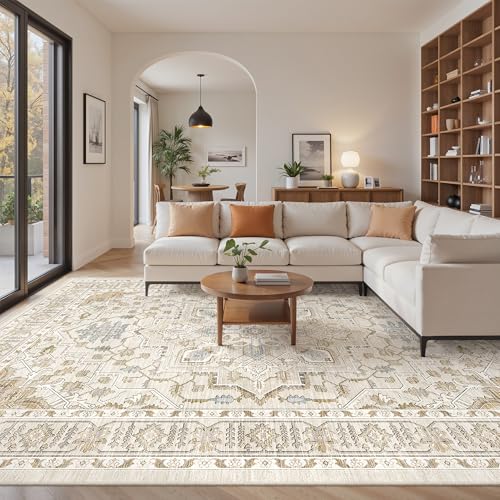 befbee 8x10 Floral Washable Rug