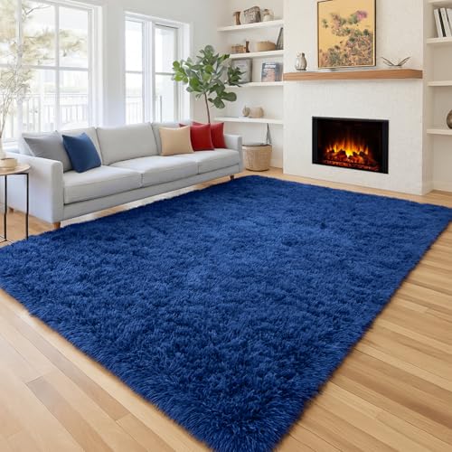 PAGISOFE Navy Blue Rug 5x8 Ft