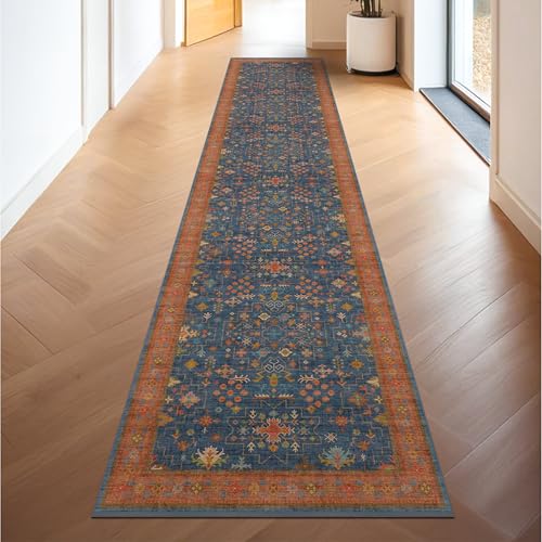 Hazo Haus Navy Blue Washable Runner 2x10