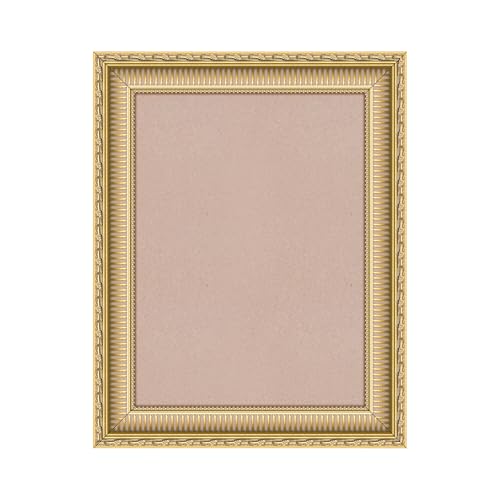 ArtXO Rustic Gold 12x16 inch Wooden Picture Frames Display: Wood Vintage Canvas Painting Diploma Poster Frames for Living Room Wall Decor, Ornate Classic 12 by 16 Photo Gallery Wall Frame