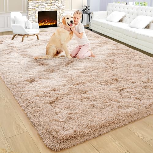 Noahas Large Fluffy Beige 7x10 Area Rugs for Living Room Bedroom,Thick Shag Throw Rug,Big Soft Shaggy Bedside Non-Slip Plush Dorm Nursery Kids Carpet