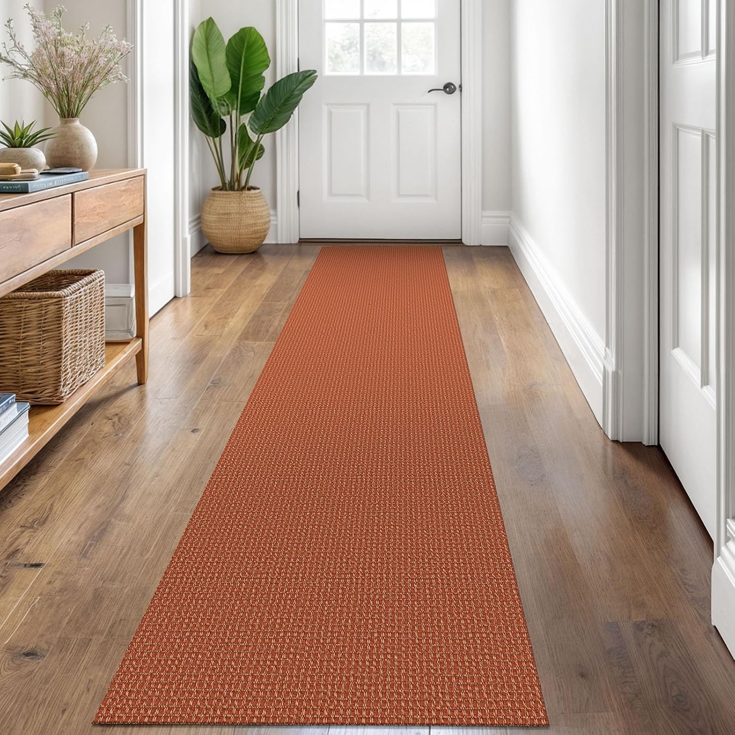 KOZYFLY 2'x8' Orange/Tan Runner