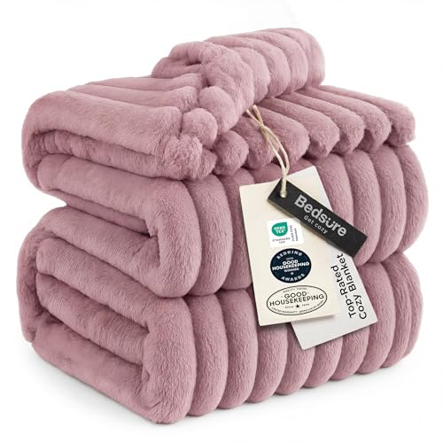 Bedsure GentleSoft Pink California King Size Blanket for Couch - Cozy Soft Blankets for Women, Cute Small Fleece Throws for Girls, Birthday Gifts for Women, 102x96 Inches