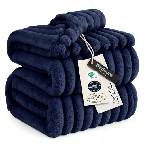 Bedsure GentleSoft Blue California King Size Blanket for Couch - Cozy Soft Blankets for Women, Cute Small Fleece Throws for Girls, Birthday Gifts for Women, 102x96 Inches