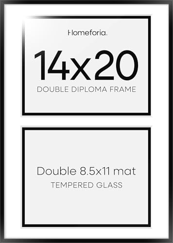 Homeforia 14x20 Double Diploma Frame Black