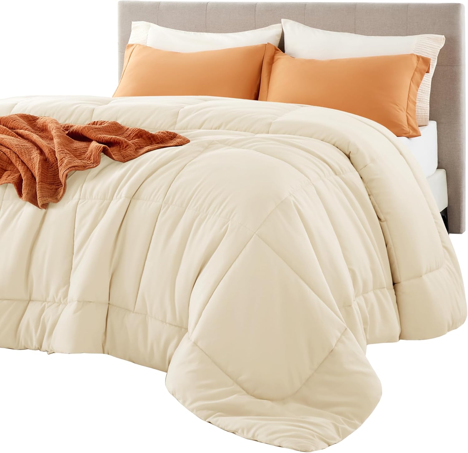 Bedsure Comforter Duvet Insert (Queen, Cream)