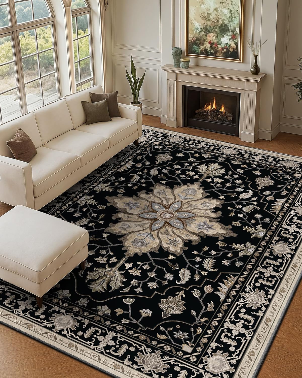RELEANY 9'x12' Washable Non-Slip Rug