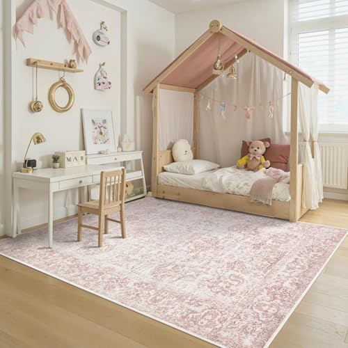 Rugxara 5x7 Light Pink Washable Rug