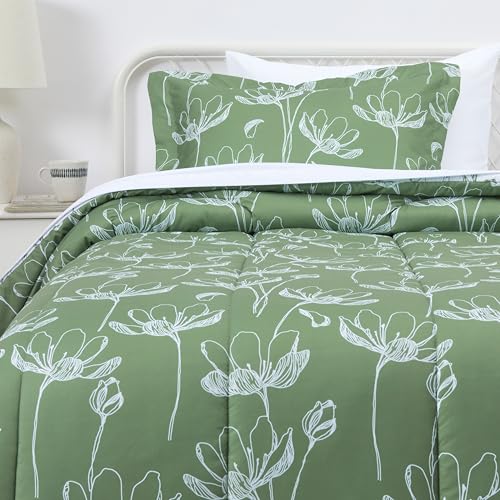 Amazon Basics Green Floral Set