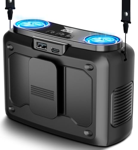 20000mAh Portable Fan,Ture High Speed Dual Motors with 200% Powerful Airflow, Up to 135Hours and Rechargeable Personal Neck Waist Wearable Fans for Travel,Camping,Outdoor,Jobsite,Sports,Golf