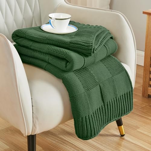 CozeCube Check Knit Throw Blanket (60"x80")