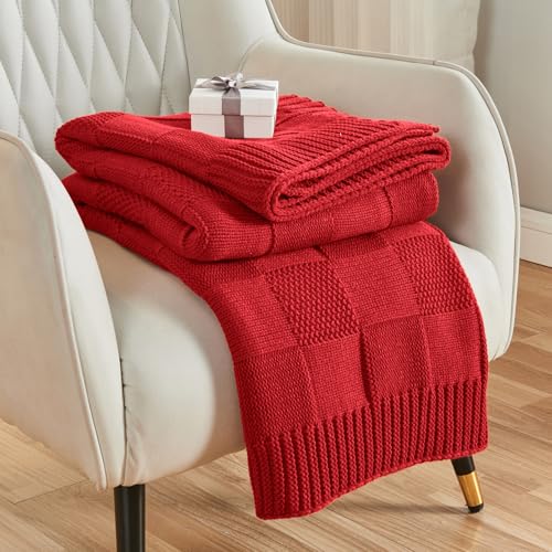 CozeCube Check Knit Throw Blanket (50"x60")