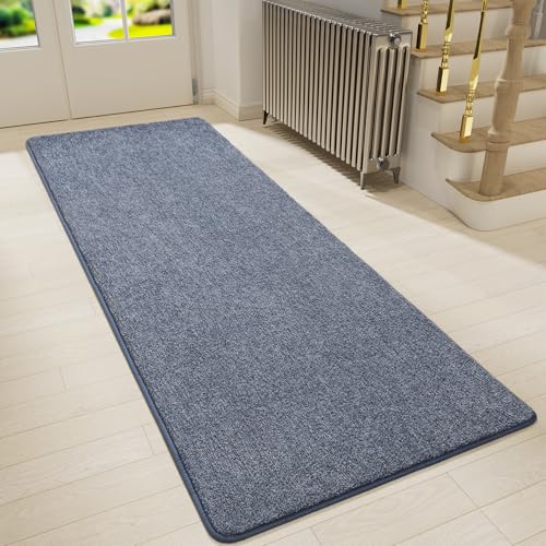 Keeko Soft Hallway Runner Rug (Blue)