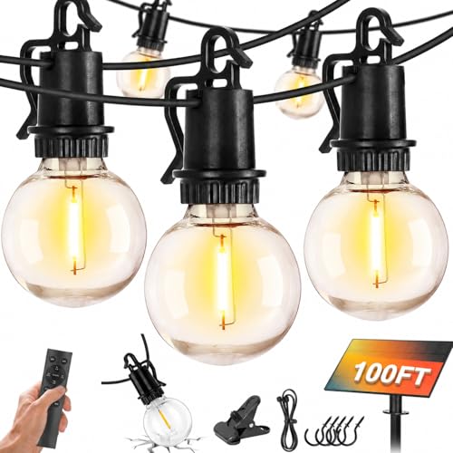 ZJOJO 100FT Solar G40 String Lights