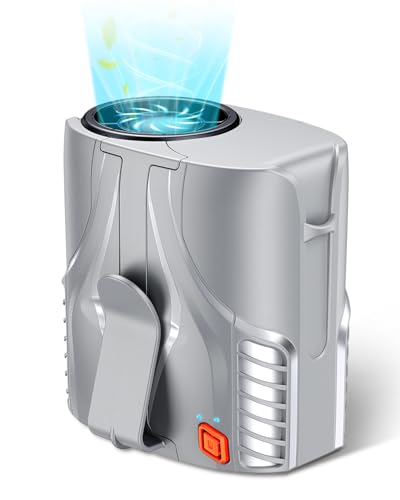2025 Portable Personal Waist Fan& Neck Fan, 14000RPM Brushless Motor, 40H Runtime Rechargeable, 6-Speed Quiet Operation, Clip-On Personal Body Cooling for Camping/Worksites/Outdoor