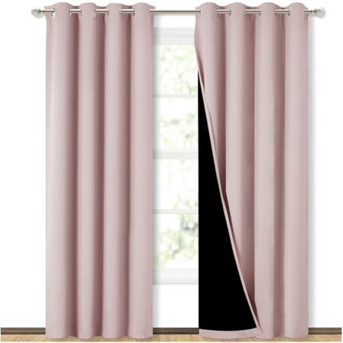 NICETOWN 100% Blackout 84" Long (Blush Pink)