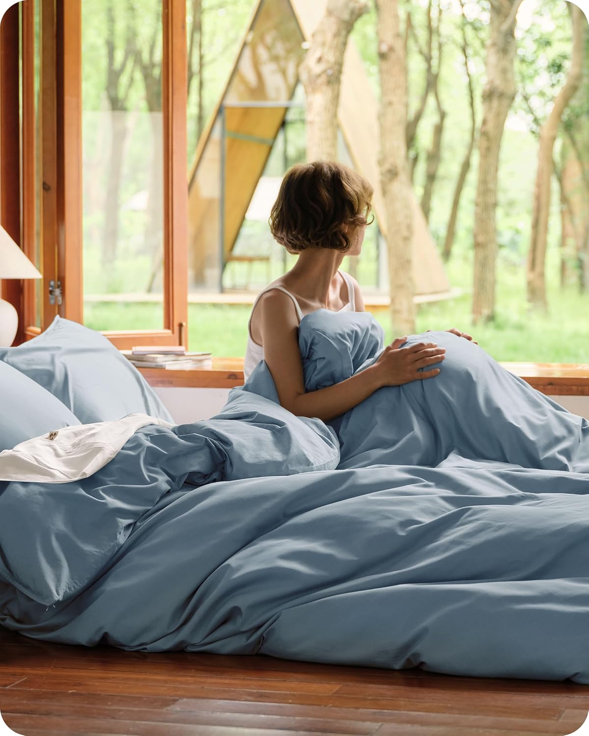 Bedsure Cooling Duvet Cover King Size (Dusty Blue)