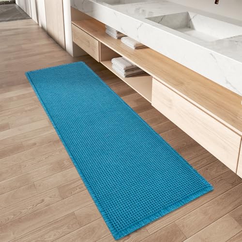 AMOAMI Upgraded Waffle Runner Rug (Teal)